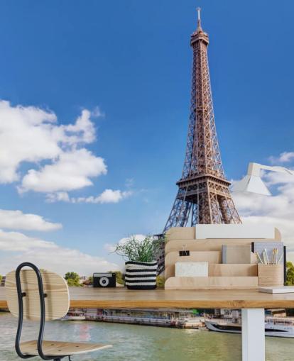 Eiffel Tower & River Seine Wallpaper Eiffel Tower & River Seine Wallpaper