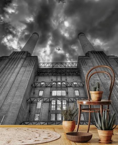 mustavalkoinen kuva battersea seinämaalaus mustavalkoinen kuva battersea seinämaalaus