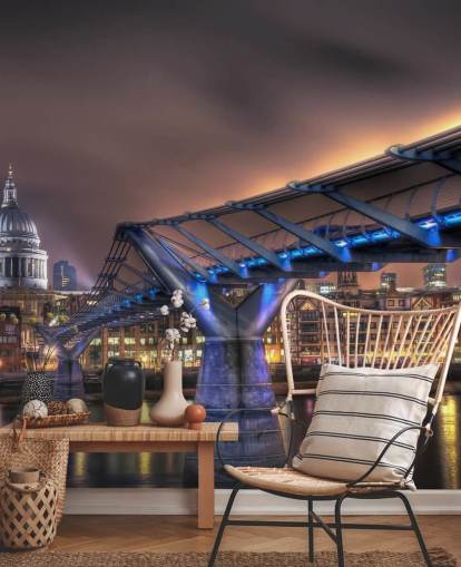 st pauls bridge's nachts in londen behang st pauls bridge's nachts in londen behang