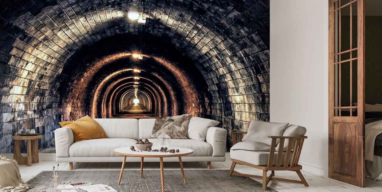 Light at the End of the Tunnel Wallpaper Mural | Wallsauce US