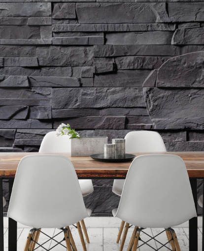 grey brick wallpaper mural called Stone Wall - Charcoal Grey for bedrooms, kitchens and bathrooms grey brick wallpaper mural called Stone Wall - Charcoal Grey for bedrooms, kitchens and bathrooms
