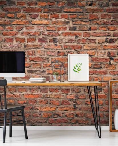 röd anpassningsbar tegel tapet väggmålning kallad Brick Wall för sovrum röd anpassningsbar tegel tapet väggmålning kallad Brick Wall för sovrum