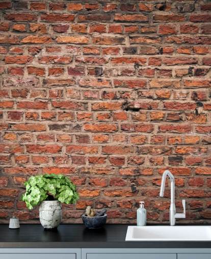 rotes personalisierbares Ziegeltapeten-Wandbild namens Brick Wall für Schlafzimmer rotes personalisierbares Ziegeltapeten-Wandbild namens Brick Wall für Schlafzimmer
