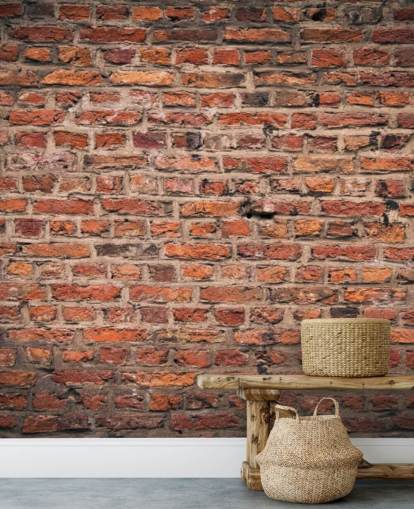 rød tilpasselig mursten tapet vægmaleri kaldet Brick Wall til soveværelser rød tilpasselig mursten tapet vægmaleri kaldet Brick Wall til soveværelser