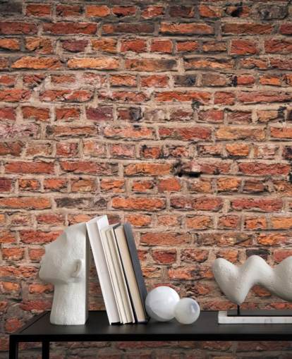 red customisable brick wallpaper mural called Brick Wall for bedrooms red customisable brick wallpaper mural called Brick Wall for bedrooms