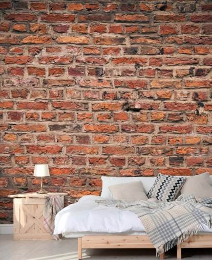 punainen muokattava tiilitapetti seinämaalaus nimeltä Brick Wall makuuhuoneisiin punainen muokattava tiilitapetti seinämaalaus nimeltä Brick Wall makuuhuoneisiin