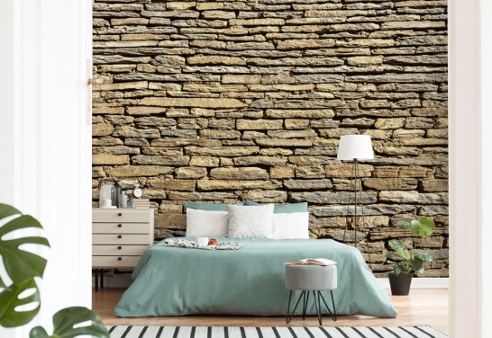 Papier peint en briques de pierre naturelle