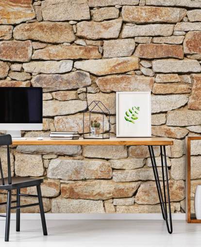 ljusbrun sten tapetväggmålning kallad Natural Stone för vardagsrum och källare ljusbrun sten tapetväggmålning kallad Natural Stone för vardagsrum och källare