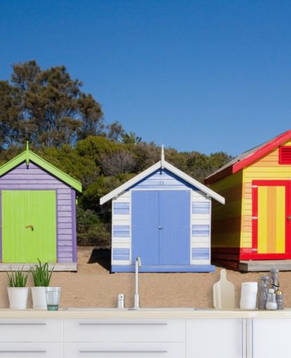 colourful beach huts wallpaper colourful beach huts wallpaper