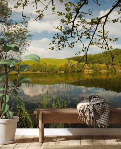 Lake in Lush Countryside Mural Lake in Lush Countryside Mural