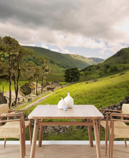 Mural de pared Granja, campos y piedra seca del valle de Lakeland Mural de pared Granja, campos y piedra seca del valle de Lakeland