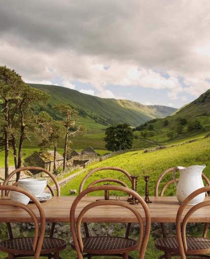 Lakeland Valley Farm, Felder und Trockenstein Fototapete Lakeland Valley Farm, Felder und Trockenstein Fototapete