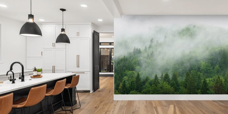 Mist over the Forest Wall Mural