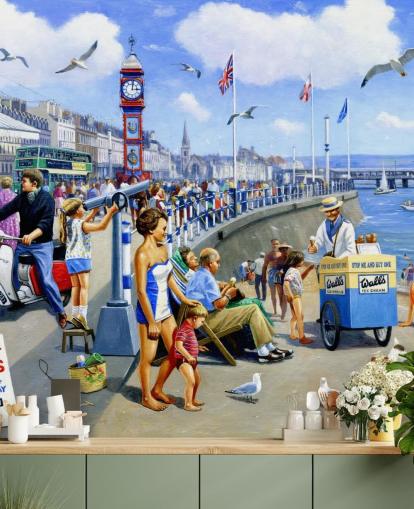 old fashioned seaside painting wallpaper old fashioned seaside painting wallpaper