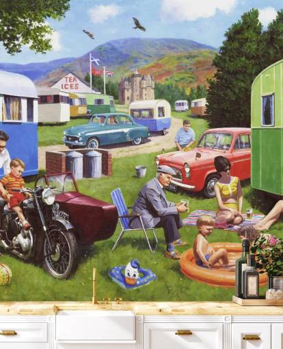 skotske campingvogn park tapet skotske campingvogn park tapet