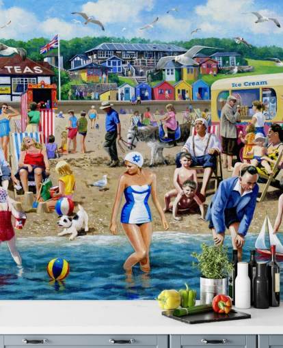 altmodische Tapete am Meer altmodische Tapete am Meer