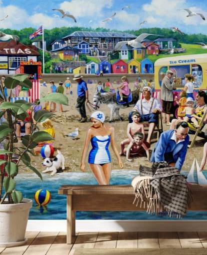 altmodische Tapete am Meer altmodische Tapete am Meer