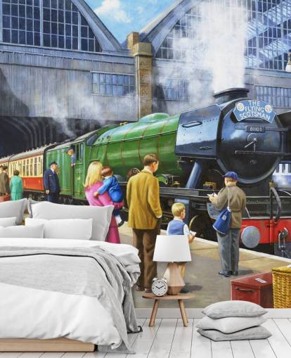 people watching steam train from platform wallpaper people watching steam train from platform wallpaper