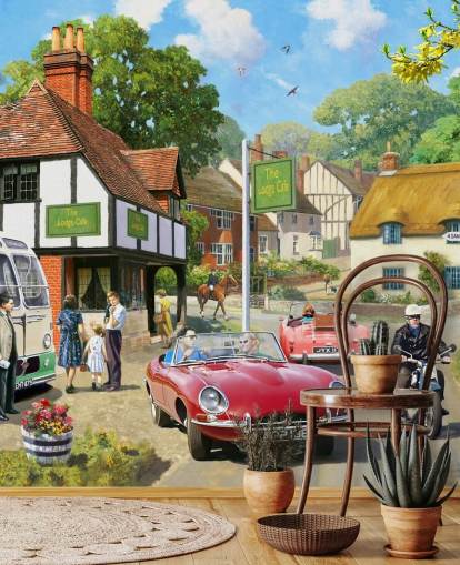 roadside cafe in village wallpaper roadside cafe in village wallpaper