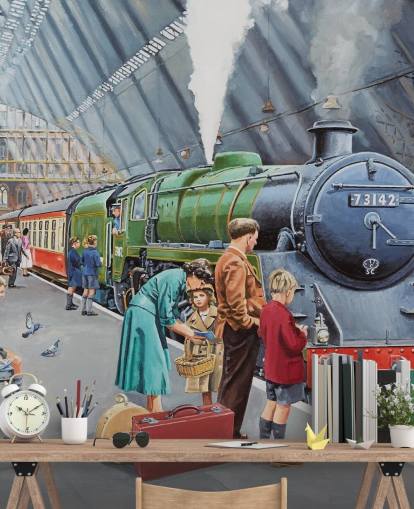 indoor train station in the 1950s wallpaper indoor train station in the 1950s wallpaper