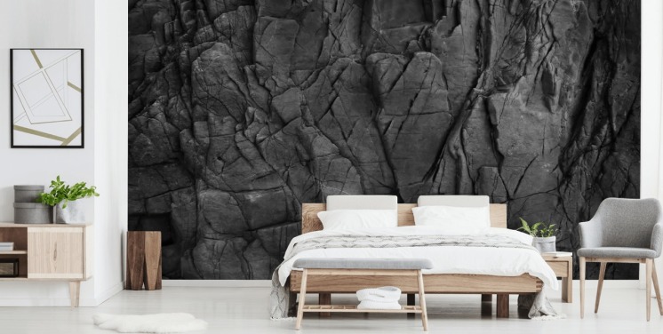 grey surface texture wallpaper mural called Dark Grey Slate for bedrooms, bathrooms and living rooms