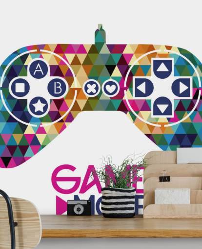 Colourful Triangle Patterned Gaming Controller Wall Mural Colourful Triangle Patterned Gaming Controller Wall Mural