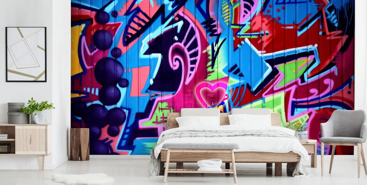 Décoration murale Graffiti à motifs colorés