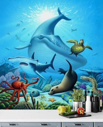 Tecknad Sea Life Bakgrund Tecknad Sea Life Bakgrund