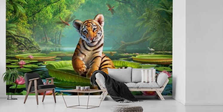 Tiger Lily Vægmaleri Baggrund