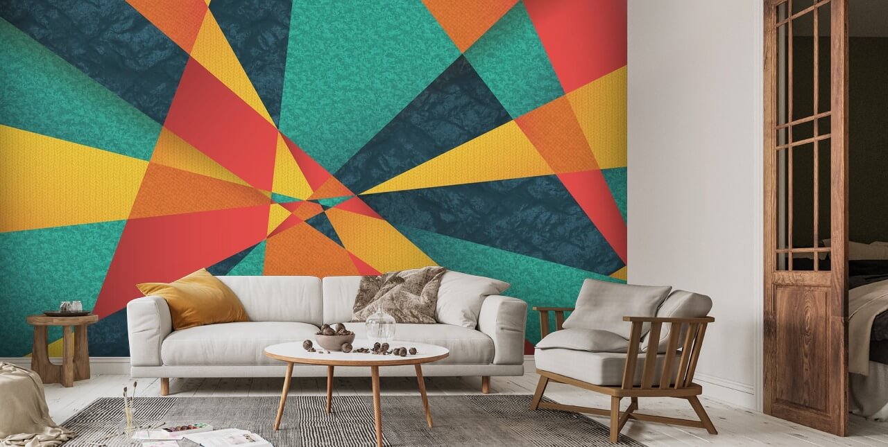 Colour Web Geo Wall Mural Wallsauce CA