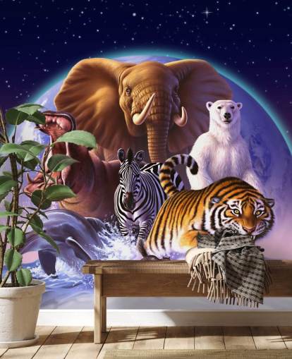 Montage-Wandbild „Elefant und andere Tiere“ Montage-Wandbild „Elefant und andere Tiere“