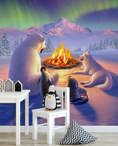 Polar Animals Art Muurschildering Polar Animals Art Muurschildering