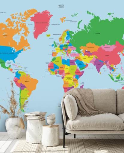 Carte politique du monde Carte murale colorée Carte politique du monde Carte murale colorée