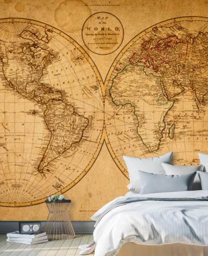Vintage Effect Map of the World Wallpaper Vintage Effect Map of the World Wallpaper