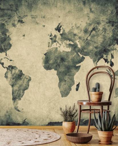 Mural Mapamundi efecto carbón Mural Mapamundi efecto carbón