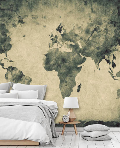 Charcoal Effect World Map Mural Charcoal Effect World Map Mural