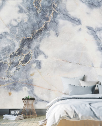 white and blue customizable marble wallpaper mural called White Marble for kitchens and bathrooms white and blue customizable marble wallpaper mural called White Marble for kitchens and bathrooms