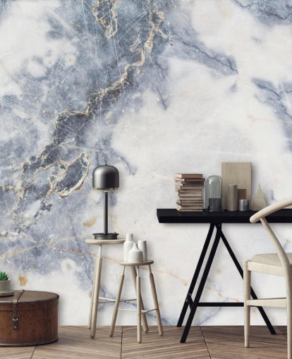 white and blue customisable marble wallpaper mural called White Marble for kitchens and bathrooms white and blue customisable marble wallpaper mural called White Marble for kitchens and bathrooms