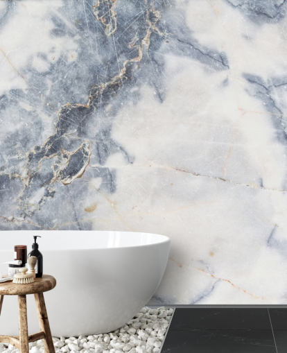 white and blue customisable marble wallpaper mural called White Marble for kitchens and bathrooms white and blue customisable marble wallpaper mural called White Marble for kitchens and bathrooms