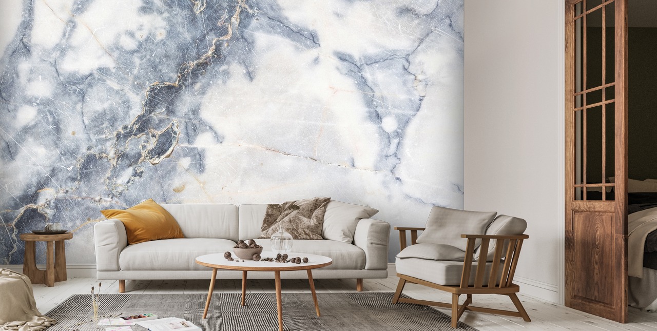 White Marble Wall Mural | Wallsauce US