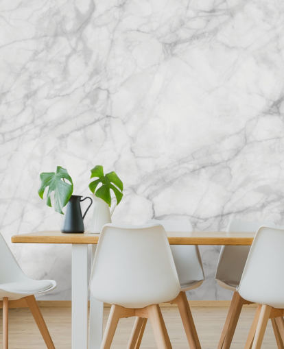 vit anpassningsbar marmor tapetväggmålning kallad Exquisite Marble för matsalar eller kök vit anpassningsbar marmor tapetväggmålning kallad Exquisite Marble för matsalar eller kök