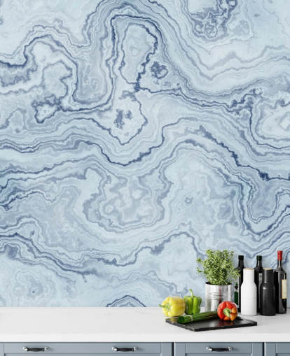 light blue and white marble wallpaper mural called Light Blue Marble for bathrooms and kitchens light blue and white marble wallpaper mural called Light Blue Marble for bathrooms and kitchens