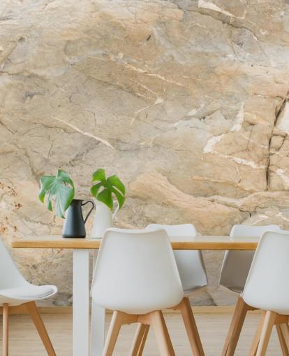 beige tilpasselig marmor tapet vægmaleri kaldet Natural Marble til stuer eller spisestuer beige tilpasselig marmor tapet vægmaleri kaldet Natural Marble til stuer eller spisestuer