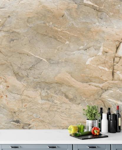 mural de papel de parede de mármore personalizável bege chamado Natural Marble para salas de estar ou salas de jantar mural de papel de parede de mármore personalizável bege chamado Natural Marble para salas de estar ou salas de jantar