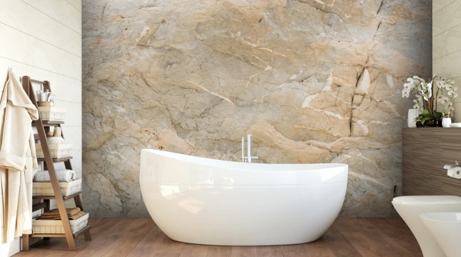 beige anpassningsbar marmor tapetväggmålning kallad Natural Marble för vardagsrum eller matsalar