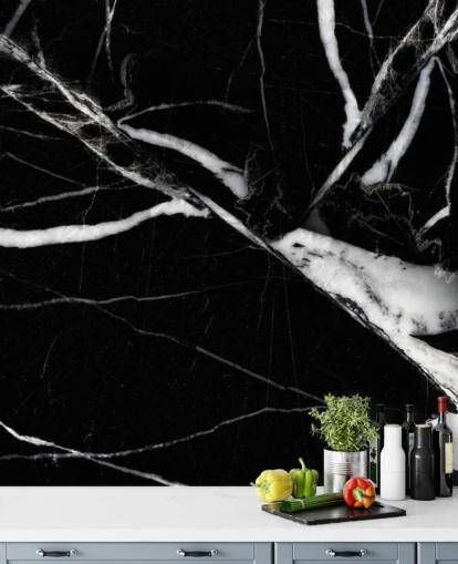 Svart og hvit marmor tapet Svart og hvit marmor tapet