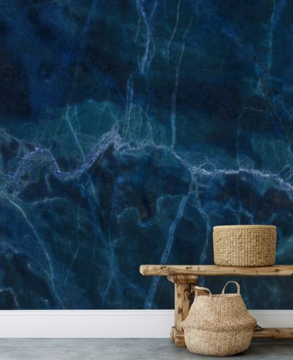 papier peint en marbre personnalisable bleu marine appelé Dark Blue Marble pour les chambres, les salles de bain et les cuisines papier peint en marbre personnalisable bleu marine appelé Dark Blue Marble pour les chambres, les salles de bain et les cuisines