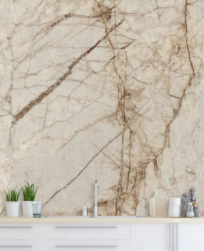 krem og lysebrun marmor effekt tapetmaleri kalt Natural Effect Marble for soverom, kjøkken og bad krem og lysebrun marmor effekt tapetmaleri kalt Natural Effect Marble for soverom, kjøkken og bad