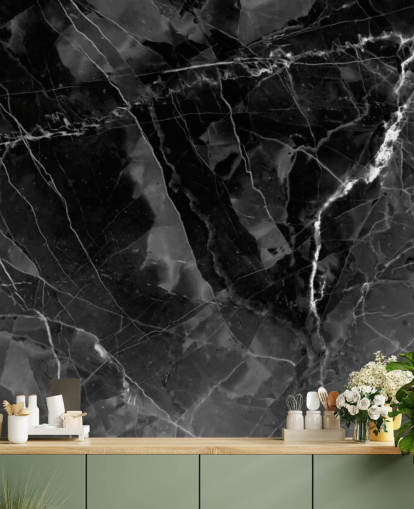 carta da parati murale in marmo grigio scuro e nero chiamato Marble - Antracite per cucine, salotti e camere da letto carta da parati murale in marmo grigio scuro e nero chiamato Marble - Antracite per cucine, salotti e camere da letto