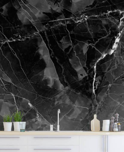 Wandbild aus dunkelgrauem und schwarzem Marmor mit dem Titel Marble - Charcoal für Küchen, Wohn- und Schlafzimmer Wandbild aus dunkelgrauem und schwarzem Marmor mit dem Titel Marble - Charcoal für Küchen, Wohn- und Schlafzimmer